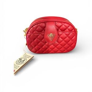 Valentino Orlandi Red‎ Quilted Crossbody Bag